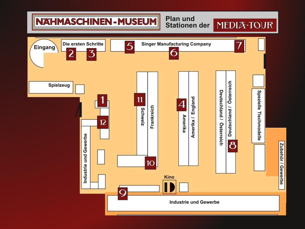 Museumsplan und Stationen der Mediatour